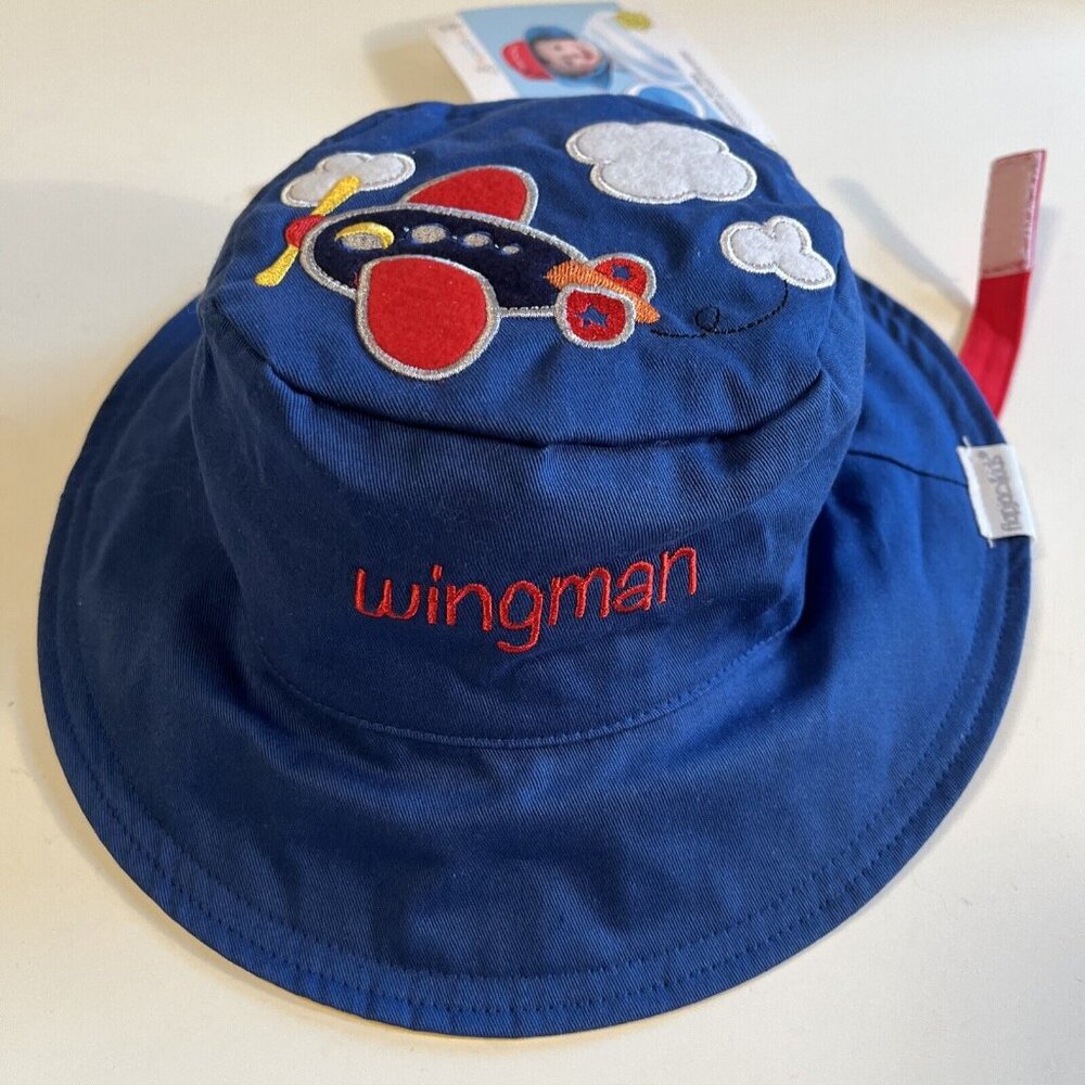 Flapjacks Baby Plane Train Reversible Swimming Fishing Sun Hat Small 6-24 Months